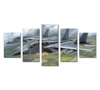 5D Diamond Painting Kit Complet Avion 5 Panneaux Peinture Diamant Adulte, DIY Strass Point de Croix Broderie Diamant Kit Complet, Paysage Loisirs Créatifs Adultes pour Maison Décor 100x60cm C-5412