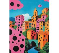 5D Diamond Painting Kit Complet, Diamond Painting dessin animé architecture, DIY Full Drill Diamant Gemme Point de Croix Art Kit, Loisirs Créatifs Adultes Maison Décor 40x55cm Femmes Cadeaux 0j-129