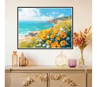 5D Diamond Painting Kit Complet, Diamond Painting Enfant Fleur Plein Foret Peinture Diamant Bord de la mer pour Débutant, Activité Manuelle Cristal Art Canevas Kit pour Décoration 35x45cm Z#-953