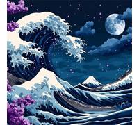 5D Diamond Painting Kit Complet, Diamond Painting Enfant Japon Plein Foret Peinture Diamant Flots pour Adulte Débutant, Activité Manuelle Cristal Art Kit pour Décoration Murale 100x100cm FX#1073