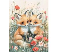 5D Diamond Painting Kit Complet, Diamond Painting Enfant Rétro Plein Foret Peinture Diamant Animaux pour Débutant, Activité Manuelle Cristal Art Canevas Kit pour Décoration Murale 20x30cm Z#-1442