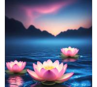 5D Diamond Painting Kit Complet Fleur de lotus,Square Diamond Painting, DIY Diamant Painting accessoires loisirs créatifs Adultes, Cristal Débutant Art Set pour Décoration Murale Maison 30x30cm G-267