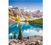 5D Diamond Painting Kit Complet,Lac Snow Mountain Kit de Broderie Diamant,Adultes Enfants DIY Strass Point de Croix Peinture par Numéros Artisanat Pour Maison Murale Décoration Round Drill,50x70cm