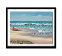 5D Diamond Painting Kit Complet,Paysage de bateau à vagues Kit de Broderie Diamant,Adultes Enfants DIY Strass Point de Croix Peinture par Numéros Art Pour Maison Murale Décor Square Drill,40x60cm