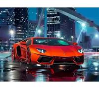 5D Diamond Painting Kit Complet Voiture de Sport Orange Peinture Diamant Adulte DIY Grand Format Broderie Stitch Strass Point de Croix Cristal Numero Art Set pour Décoration Maison Carré 30x40cm F3761