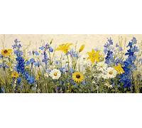 5D Diamond Painting Kit Fleurs Sauvages Square Drill Diamant Kit de Peinture DIY Adultes Débutants Artisanal Diamant Art Peinture Strass Point de Croix Paintings pour Maison Décor 50x100cm Ap14740