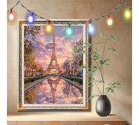 5D Diamond Painting Kit pour Adulte,DIY Paris,Tour Eiffel Peinture Diamant Kit,Cristal Art Peinture Broderie Diamant Grand 30x40cm,Diamant Point de Croix Painting pour Décoration Intérieur 59N-2622
