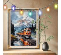 5D Diamond Painting Kit pour Adulte,DIY Train,Paysage Peinture Diamant Kit,Cristal Art Peinture Broderie Diamant Grand Format 70x90cm,Diamant Point de Croix Painting pour Décoration Intérieur 59N-186