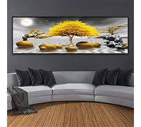 5D Diamond Painting kit Strass Complet,Pierre Arbre Zen Broderie Diamant Painting Grand Format,DIY Peinture Numero Adulte Enfant perle diamant a coller Canevas Diamant Art Craft Home Decor 140x70cm