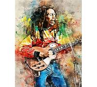 5D Diamond Painting Kits Complets,DIY Peinture Diamant Kits Chanteur de guitare Strass Diamant Broderie Kits Adultes Enfants Arts Craft pour la Décoration Murale à la Maison Square Drill 40x60cm