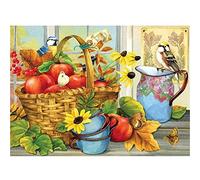 5D Diamond Painting Kits Complets,DIY Peinture Diamant Kits Corbeille de fruits Strass Diamant Broderie Kits Adultes Enfants Arts Craft pour la Décoration Murale à la Maison Round Drill 80x120cm