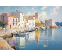 5D Diamond Painting La Ville, Kit Peinture Diamant Adulte, Front De Mer Diamond Painting Broderie Complet Art du Diamant Point De Croix Cristal Kit, Cadeau Femme Débutants Maison Decor 70x90cm T0U-763