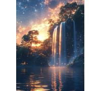 5D Diamond Painting Lac Diamond Painting Adulte Kit Automne Diy Peinture Diamant Artisanat Strass Point de Croix Debutant Kit Pour la Maison Décoration Salon Murale Cadeaux Pour Femmes 70x100cm T28