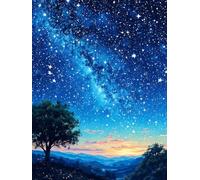 5D Diamond Painting Le ciel étoilé, DIY Broderie Diamant Painting Kit Complet, Mosaïque Diamant Painting, Bricolage Diamond Painting Adulte Enfant Artisanat, Pour Décoration D'Intérieur 30x40cm Le-2