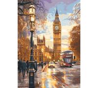 5D Diamond Painting Londres Broderie Diamant Painting Paysage Peinture Diamant Adulte, Cristal Art Débutant Kit Broderie Mosaïque Activité Manuelle Adulte Pour Décoration Maison 30x40 cm X4-1441