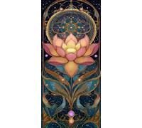 5D Diamond Painting Lotus Diamant Painting Enfant, DIY Diamond-Painting Totem Point de Croix Kit Complet, Painting Diamant Diamond Art, Décoration Chambre Murale Esthétique (23.6x47.2 In/60x120 cm)