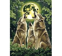 5D Diamond Painting Loup 10x15 cm Peinture Diamant Adulte Paysage Broderie Diamant Kit Complet Round Drill Diamond Painting DIY Activité Manuelle Tableau Art pour Decoration Maison Cadeau Femme G-790
