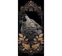 5D Diamond Painting Loup Diamant Painting Enfant, DIY Diamond-Painting Totem Point de Croix Kit Complet, Painting Diamant Diamond Art pour Décoration Chambre Murale Esthétique (19.6x39.3 In/50x100 cm)