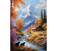 5D Diamond Painting Montagne Broderie Diamant Painting Rivière Peinture Diamant Adulte, Cristal Art Débutant Kit Broderie Mosaïque Activité Manuelle Adulte Pour Décoration Maison 35x50 cm X4-985