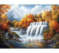 5D Diamond Painting Montagne EnneigéE Diamond Painting Adulte Kit Automne Diy Peinture Diamant Artisanat Strass Point de Croix Debutant Kit Pour la Maison Décoration Salon Murale Cadeaux 35x45cm T12