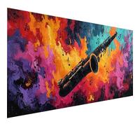 5D Diamond Painting Musique, Diamond Painting Enfant Graffiti, Broderie Diamant Cristal Art Kits, DIY Peinture Diamant, 5D Loisirs Créatifs Point de Croix, Decoration Maison, Cadeau, 110x50cm N-2276