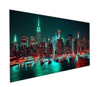 5D Diamond Painting New York Diamant Painting Kit Broderie Point de Croix 180x90cm, Loisirs Créatifs Adultes Strass Toile Peinture Vue nocturne, Peinture Diamant pour Decoration Murale Cadeau GYL5408