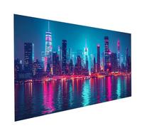 5D Diamond Painting New York Diamant Painting Kit Broderie Point de Croix 50 x 100CM, Loisirs Créatifs Adultes Strass Toile Peinture Vue nocturne,Peinture Diamant pour Decoration Murale Cadeau GYL1930