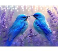 5D Diamond Painting Oiseau Broderie Diamant Painting Lavande Peinture Diamant Adulte, Cristal Art Débutant Kit Broderie Mosaïque Activité Manuelle Adulte Pour Décoration Murale Maison 15x20 cm X4-215