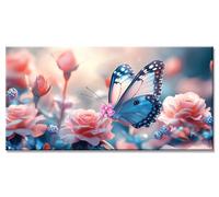5D Diamond Painting Papillon Diamant Painting Adulte Enfant Accessoires Inclus Fleur Loisirs Créatifs Broderie Diamant kit Peinture Adulte xxl Difficile Grand Format DIY Strass Point 55x110cm y-6091