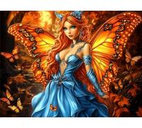5D Diamond Painting Papillon, Elfe Diamond Painting 80x100cm, Broderie Diamant Kit Complet Débutants, Diamant Strass Point de Croix Crista Mosaique Kit pour Decoration Maison Chambre Murale, Model618
