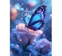 5D Diamond Painting Papillons, DIY Diamond Painting Enfant Adulte Kits Hiver, Débutant Full Drill Mosaïque Motif, Diamant Toile Artisanat Accessoires, Salon Chambre Coucher Mur Décor 60x80cm w-221