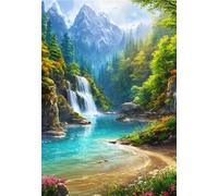 5D Diamond Painting Paysage de la forêt Loisirs Créatifs Adultes DIY Peinture Diamant Painting Broderie Diamant Kit Complet Grand Format Craft pour Salon Chambre Décoration Murale 30x40cm W-7305