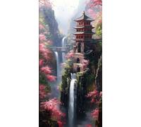 5D Diamond Painting Paysage Diamond Painting Adulte Lac Canevas Kit Complet Adulte DIY Mosaique Strass Point de Croix Kit Broderie Peinture Diamant, pour Deco Chambre Decoration Noel 25x50cm J - 241