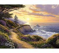 5D Diamond Painting Paysage, Mouette Diamond Painting 20x30cm, Broderie Diamant Kit Complet Débutants, Diamant Strass Point de Croix Crista Mosaique Kit pour Decoration Maison Chambre Murale,Model651