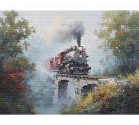 5D Diamond Painting, Peinture Diamant Vue du train Broderie Diamant Kit Complet, DIY Diamond Art pour Adultes Enfants Peinture, Point de Croix pour Murale Maison Décoration Cadeaux 20x30cm E-429