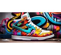 5D Diamond Painting Personnalisé Chaussures de graffiti Diamant Painting Broderie Point de Croix kit Complet, DIY Full Drill Square Peinture Diamant Enfant pour Murale Décoration 50x100cm S-8493