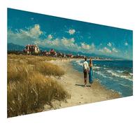 5D Diamond Painting Plage, Diamond Painting Enfant Amour, Broderie Diamant Cristal Art Kits, DIY Peinture Diamant, 5D Loisirs Créatifs Point de Croix, Decoration Maison, Cadeau Femme, 160x70cm 8-6817