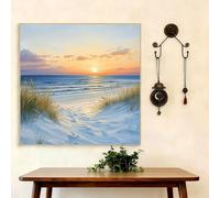 5D Diamond Painting Plage, Peinture Diamant Adulte Coucher de Soleil Broderie Diamant Kit Complet, DIY Full Drill Artisanat Cristal Painting Kit pour Débutant, Décoration Murale, Cadeau 20x20cm G8-834