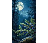 5D Diamond Painting,Plantes de la jungle nocturne Diamond Painting Kit Complet pour Adulte,DIY Round Drill Cristal Strass Broderie Point de Croix Peinture Diamant pour Décoration Intérieur 30x70cm