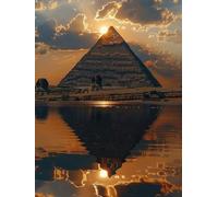 5D Diamond Painting Pyramide, Diamond Painting Adulte Broderie Diamant Grand Format 80x100cm Diamond-Painting Égypte Diamond Painting Kit Complet Loisirs Créatifs Adultes, Murale Décoration Cadeau j-6