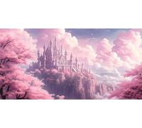 5D Diamond Painting Rose, 5D Broderie Diamant Kit Complet, Château Peinture Diamant Loisirs Créatifs Adulte Craft, Strass Point de Croix kit diamond painting, Décoration Chambre Salon 40x120cm ZF-1027