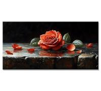 5D Diamond Painting Rose Diamant Painting Adulte Enfant Accessoires Inclus Fleur Loisirs Créatifs Broderie Diamant kit Complet Peinture Adulte, Difficile Grand Format DIY Strass Point 55x110cm y-6377