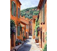 5D Diamond Painting Rue Broderie Diamant Painting Bâtiment Peinture Diamant Adulte, Cristal Art Débutant Kit Broderie Mosaïque Activité Manuelle Adulte Pour Décoration Murale Maison 30x40 cm X4-739