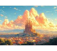 5D Diamond Painting Sagrada Família, Kit Peinture Diamant Adulte, Paysage 1 Diamond Painting Broderie Complet Art du Diamant Point De Croix Cristal Kit, Cadeau Femme Débutants Decor 70x90cm T0U-916