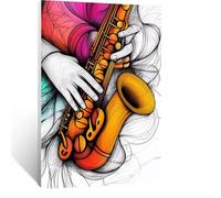 5D Diamond Painting Saxophone Kits, 70 x 95 CM DIY Broderie Rond Diamond Painting Kit Complet pour Adultes, Numero D'art Diamant Strass Point de Croix Artisanat Set pour Cadeau Femme, Musique LSJ1630