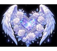 5D Diamond Painting Set, Ailes D'Amour, DIY Tout Diamant Broderie Art, Artisanat de Pierres Précieuses, Toile HD Etanche, Décoration Murale à la Maison, Cadeau Pour Les Filles 20x30cm YY5N-2