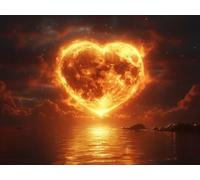 5D Diamond Painting Set, Amour Du Soleil, DIY Tout Diamant Broderie Art, Artisanat de Pierres Précieuses, Toile HD Etanche, Décoration Murale à la Maison, Cadeau Pour Les Filles 20x30cm YY5N-6