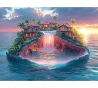 5D Diamond Painting Set, Cascade De Coquillages, DIY Tout Diamant Broderie Art, Artisanat de Pierres Précieuses, Toile HD Etanche, Décoration Murale à la Maison, Cadeau Pour Les Filles 40x50cm YY5N-26