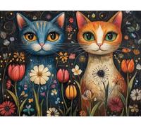 5D Diamond Painting Set, Chat Abstrait, DIY Tout Diamant Broderie Art, Artisanat de Pierres Précieuses, Toile HD Etanche, Décoration Murale à la Maison, Cadeau Pour Les Filles 100x140cm YY5N-68