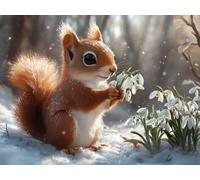 5D Diamond Painting Set, Flocons De Neige Hamster, DIY Tout Diamant Broderie Art, Artisanat de Pierres Précieuses, Décoration Murale à la Maison, Cadeau Pour Les Filles 20x30cm YY5N-60